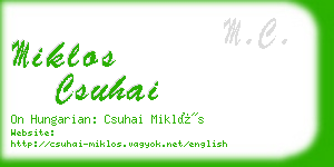 miklos csuhai business card